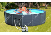 28382 Бассейн каркасный INTEX Sequoia Spirit Wood Frame Pool 478x124см