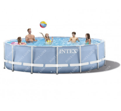 26724 Каркасный бассейн круглый INTEX Prism Frame Pool 457х107+фильтр-насос картр. 3785 л/ч