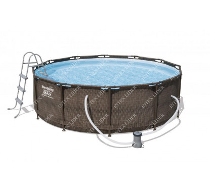 Bestway 56709 Каркасный бассейн Ротанг  (366х100) с картриджным фильтром