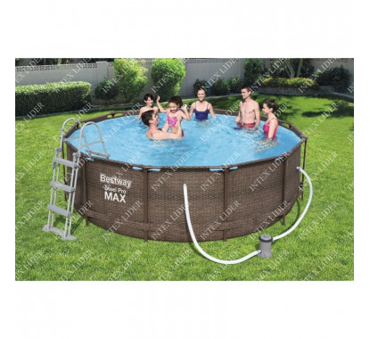 Bestway 56709 Каркасный бассейн Ротанг  (366х100) с картриджным фильтром