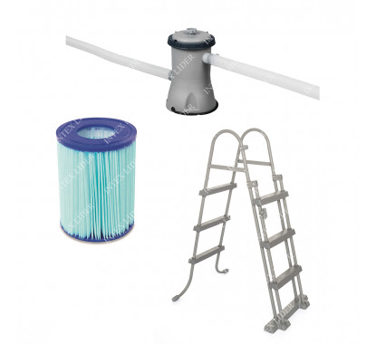 Bestway 56709 Каркасный бассейн Ротанг  (366х100) с картриджным фильтром