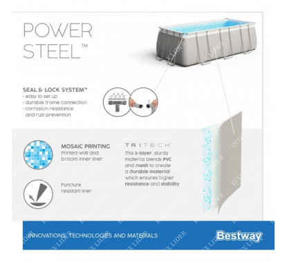 Bestway 56629 Бассейн каркасный прямоугольный + фильтр-насос 282х196х84см